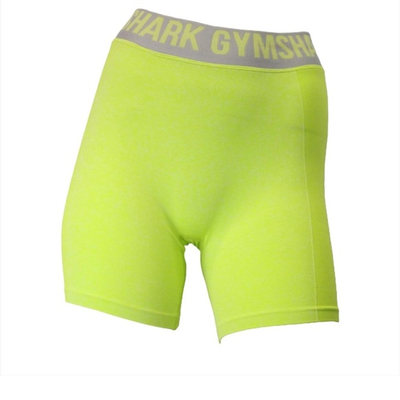 Gymshark Flex Shorts, Sz. S, Gray waistband, greenish yellow shorts, 3” inseam - Picture 4 of 12